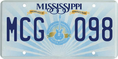 MS license plate MCG098