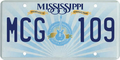 MS license plate MCG109