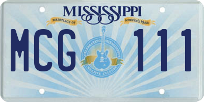 MS license plate MCG111