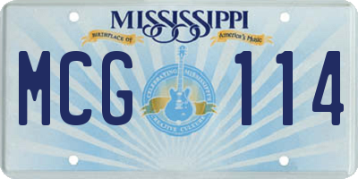 MS license plate MCG114