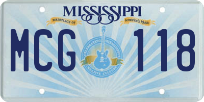 MS license plate MCG118