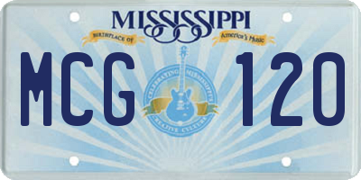 MS license plate MCG120