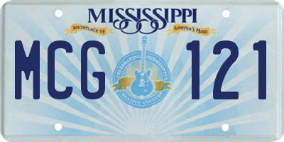MS license plate MCG121