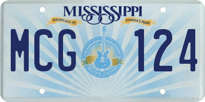 MS license plate MCG124