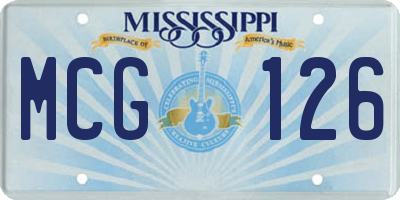 MS license plate MCG126