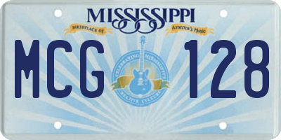 MS license plate MCG128