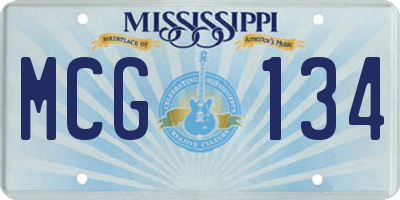 MS license plate MCG134