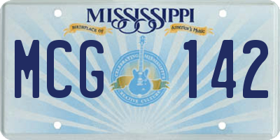 MS license plate MCG142