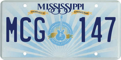 MS license plate MCG147