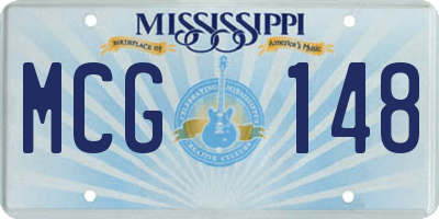 MS license plate MCG148