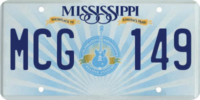 MS license plate MCG149