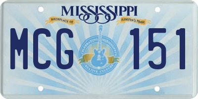 MS license plate MCG151