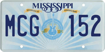 MS license plate MCG152