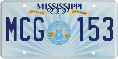 MS license plate MCG153