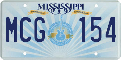 MS license plate MCG154