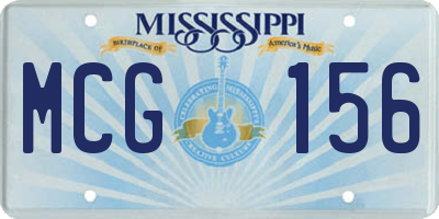 MS license plate MCG156