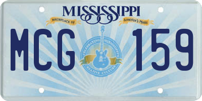 MS license plate MCG159