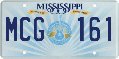 MS license plate MCG161