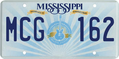 MS license plate MCG162