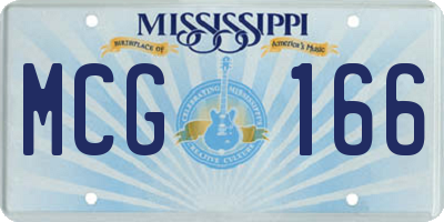 MS license plate MCG166