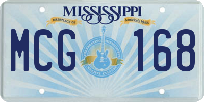 MS license plate MCG168