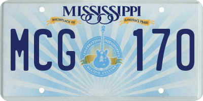 MS license plate MCG170