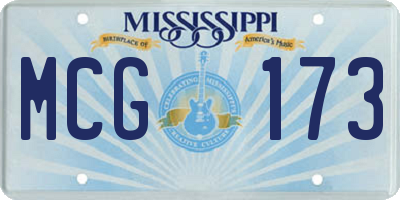 MS license plate MCG173