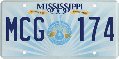 MS license plate MCG174