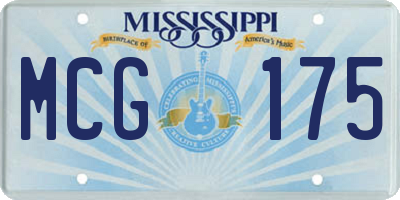 MS license plate MCG175