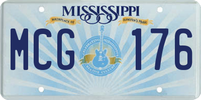 MS license plate MCG176