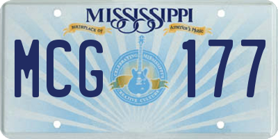 MS license plate MCG177
