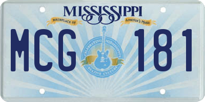 MS license plate MCG181