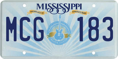 MS license plate MCG183