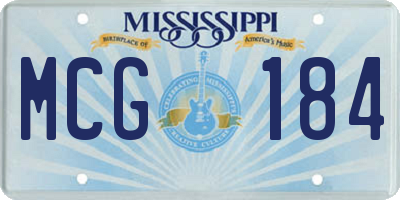 MS license plate MCG184