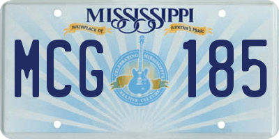 MS license plate MCG185