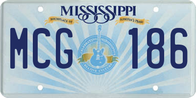 MS license plate MCG186