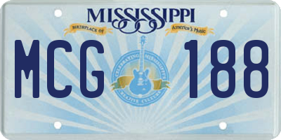 MS license plate MCG188