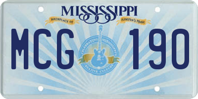 MS license plate MCG190