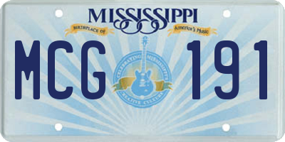 MS license plate MCG191