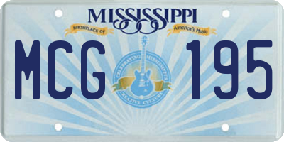 MS license plate MCG195