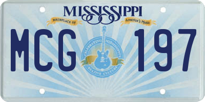 MS license plate MCG197