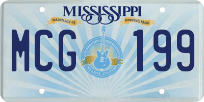 MS license plate MCG199