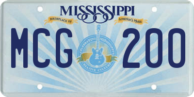 MS license plate MCG200