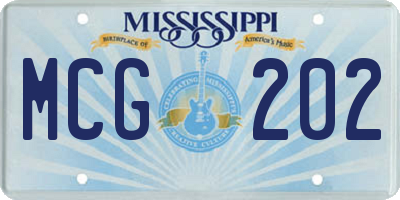 MS license plate MCG202