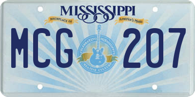 MS license plate MCG207