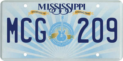 MS license plate MCG209
