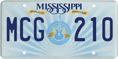 MS license plate MCG210