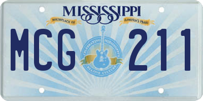 MS license plate MCG211
