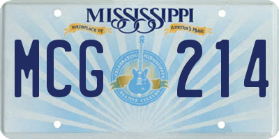 MS license plate MCG214