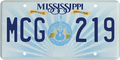MS license plate MCG219